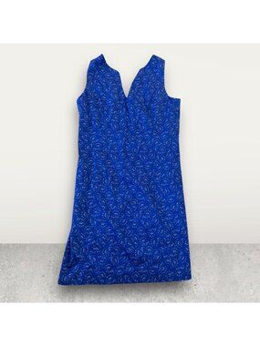 LAUREN GOLD Blue Shrimp Print Shift Dress Size 4 NEW NWT